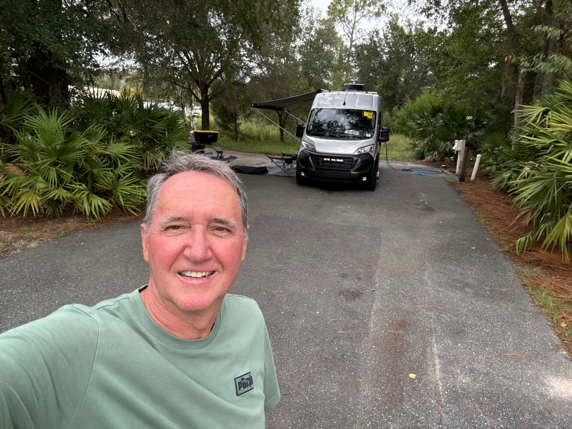 Mitch Stephens, founder of RVTripConnect, at his campsite